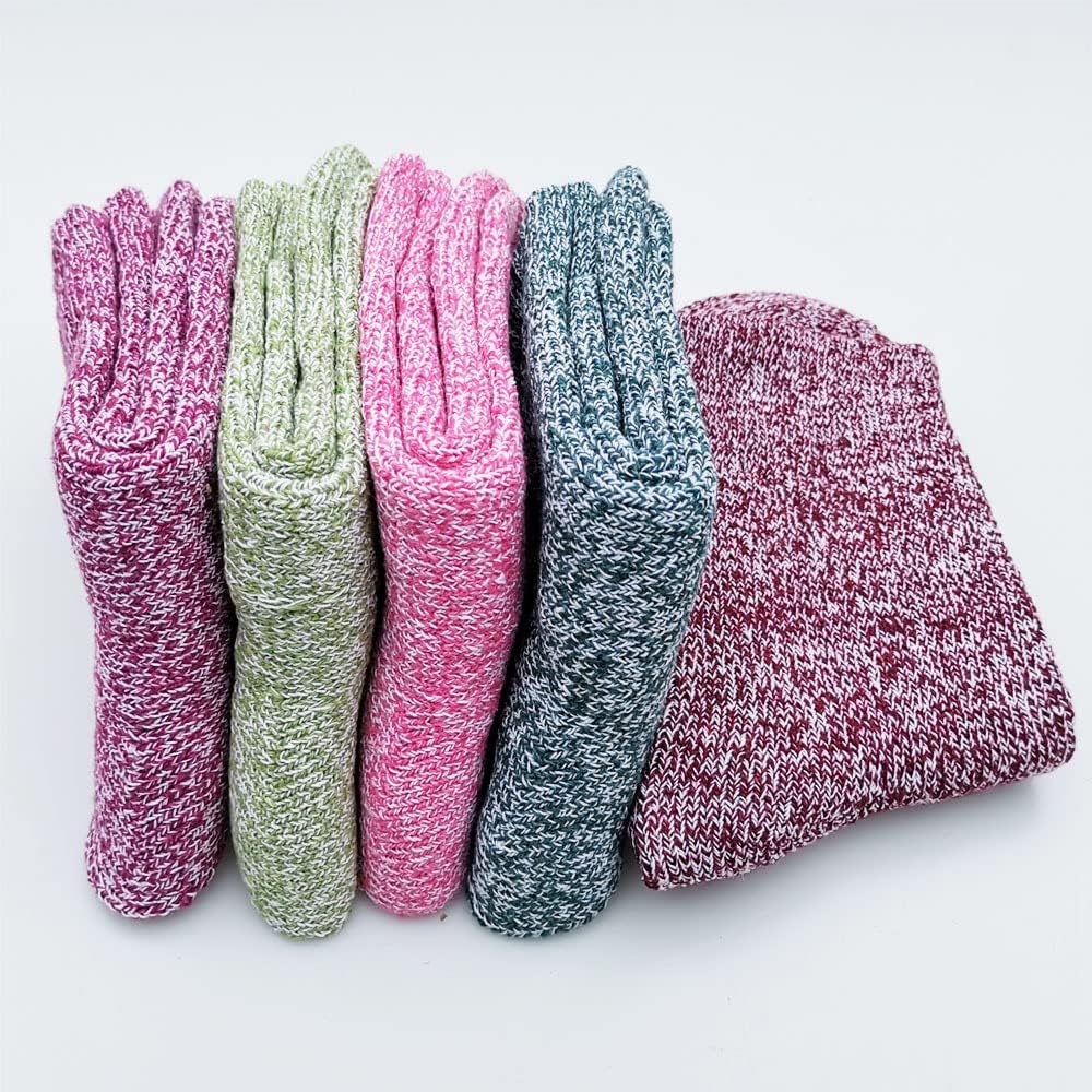 Qianli 5 Paires De Chaussettes Pour Dames En Laine Dhiver, Chaussettes