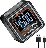 Vista 9 de Buscador de ángulo digital ultra pequeño nivel magnético, cubo de ángulo recargable, medidor de inglete de sierra de mesa, inclinómetro electrónico