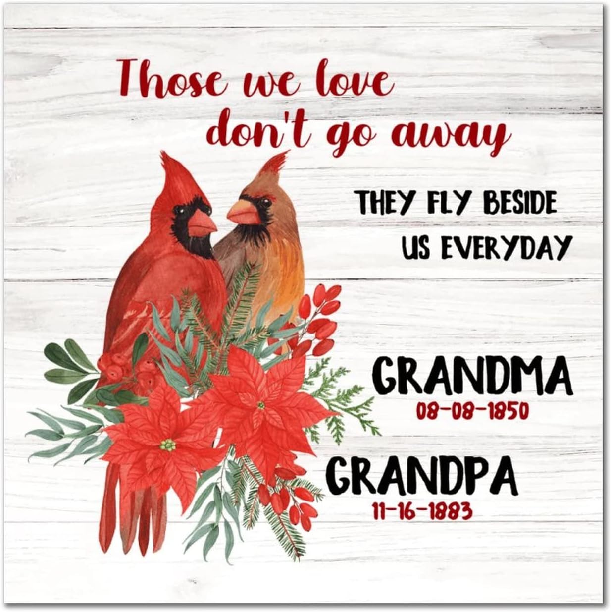 Those We Love Don't Go Away Wood Signs Classic Custom Grandpa Grandma Date Wooden Wall Art Signs Christmas Is Coming Wall Decor Farmhouse Rustic Wooden For Bedroom Living Room Home 16x16in