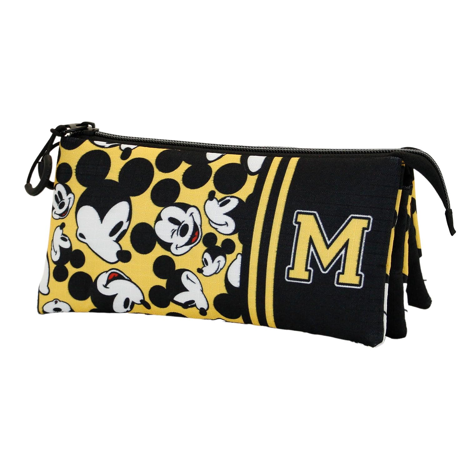 Disney Mickey Mouse Yellow-ECO Triple Pencil Case, Yellow, 23 x 11 cm