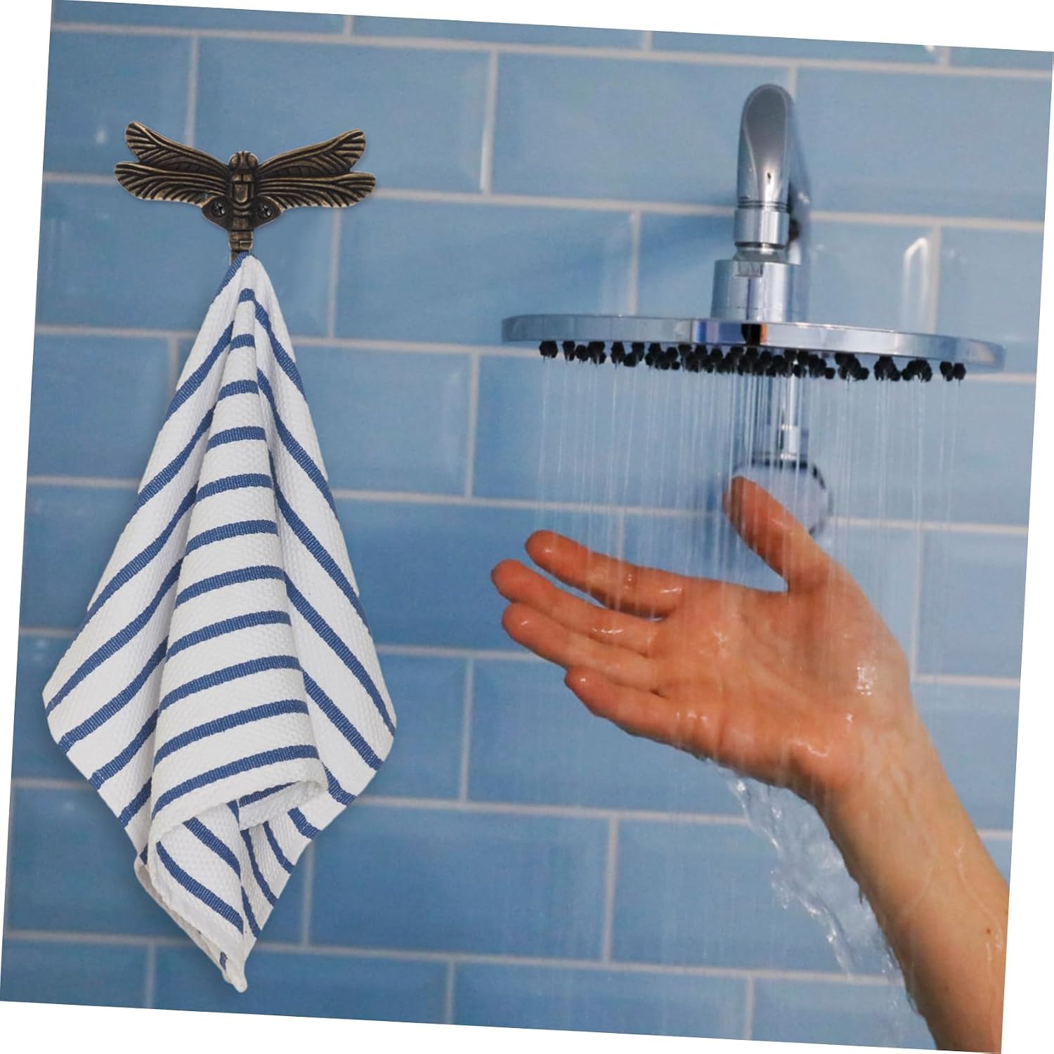 Luxshiny Dragonfly Wall Hook Vintage Zinc Alloy for Bathroom Kitchen image 4