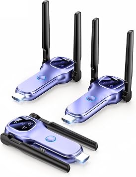 Wireless HDMI Transmitter and 2 Receivers with LED Status Display