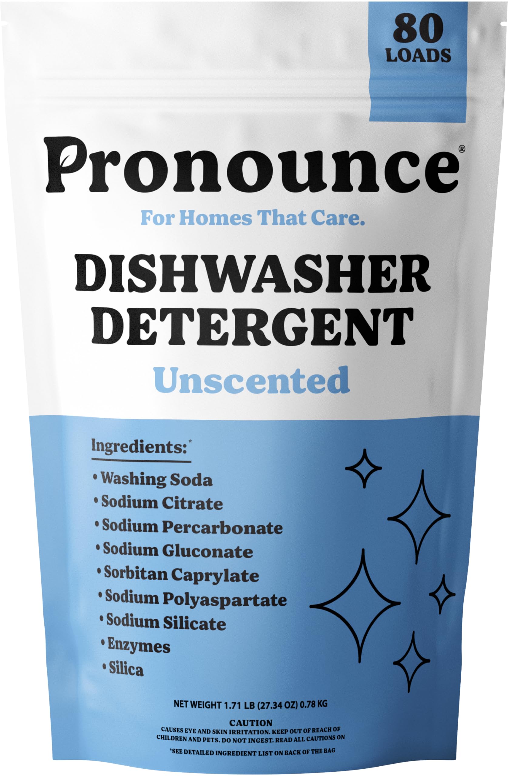 Pronounce Dishwasher Detergent - Cleaner Ingredients Fragrance Free - Ultra Concentrated Dish Soap Cuts Grease and Grime Dishwasher