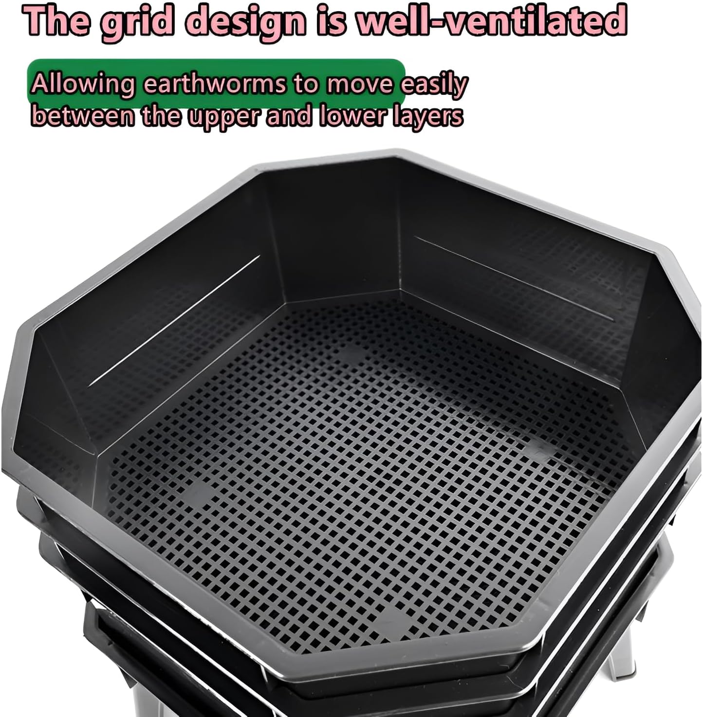 40 Gal Worm Composter Bin – Large-Capacity Vermicomposting System with Faucet & Ventilated Design – Easy Disassemble, Ideal for Kitchen Scraps & Garden Waste