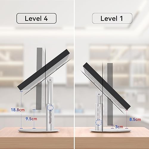 Miniatura 7 de Soporte para Echo Show 15 (1ª, 2ª generación), Echo Show 21 con diseño giratorio e inclinable, ajustes de altura de 4 niveles, soporte de montaje de
