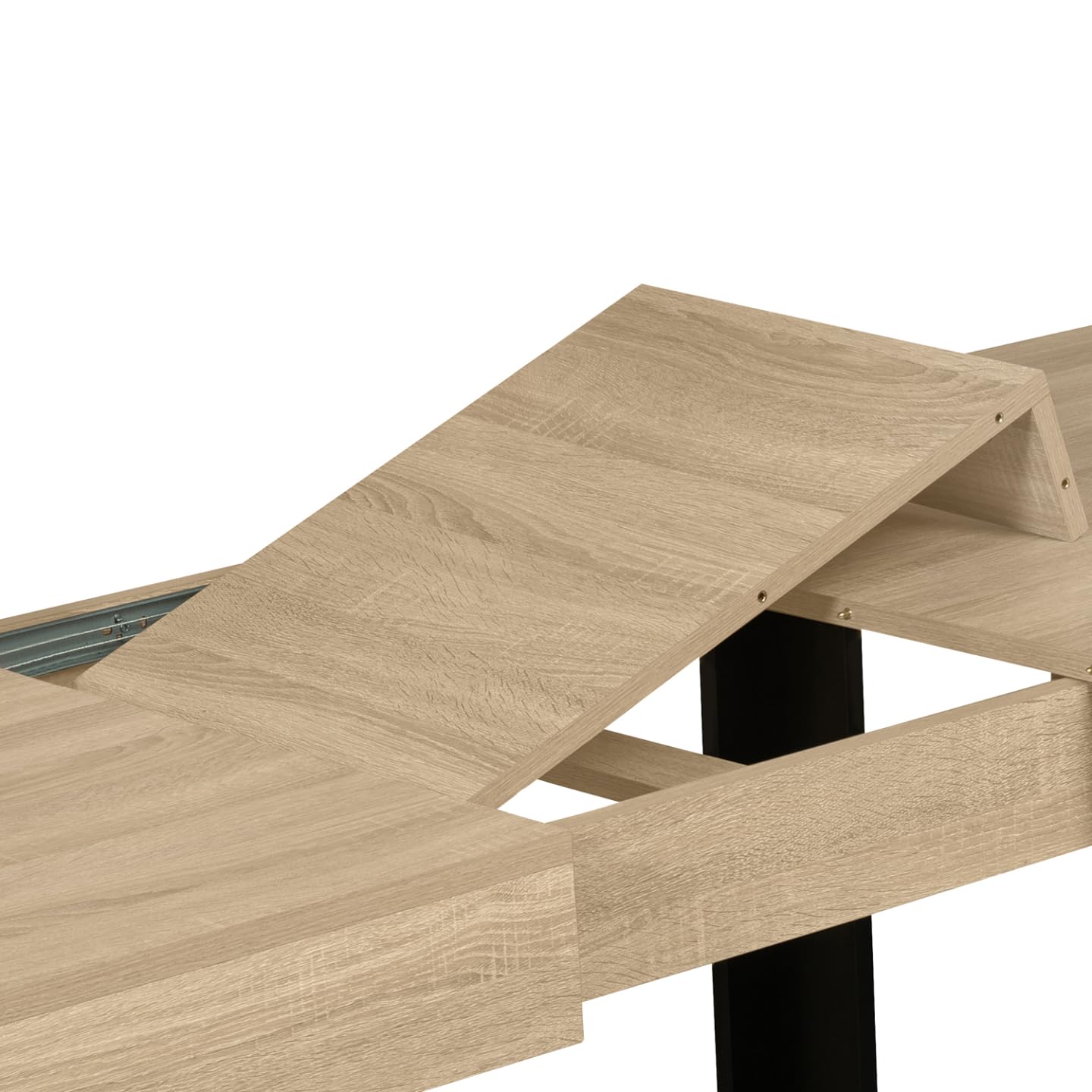 IDMarket - Table à Manger Extensible Rectangle Phoenix 4-8 Personnes Bois et Noir 160-200 cm