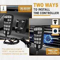 Vista 5 de Altavoz de Sirena de Policía de Emergencia Mejorado de 250W Sistema PA Delgado de Sirenas Multi-Tonos con Controlador Portátil y Micrófono Mic