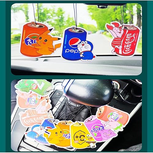 Miniatura 2 de Kawaii - Adorno colgante de coche de dibujos animados para espejo retrovisor, lindo accesorio de decoración de automóvil para interior, divertido