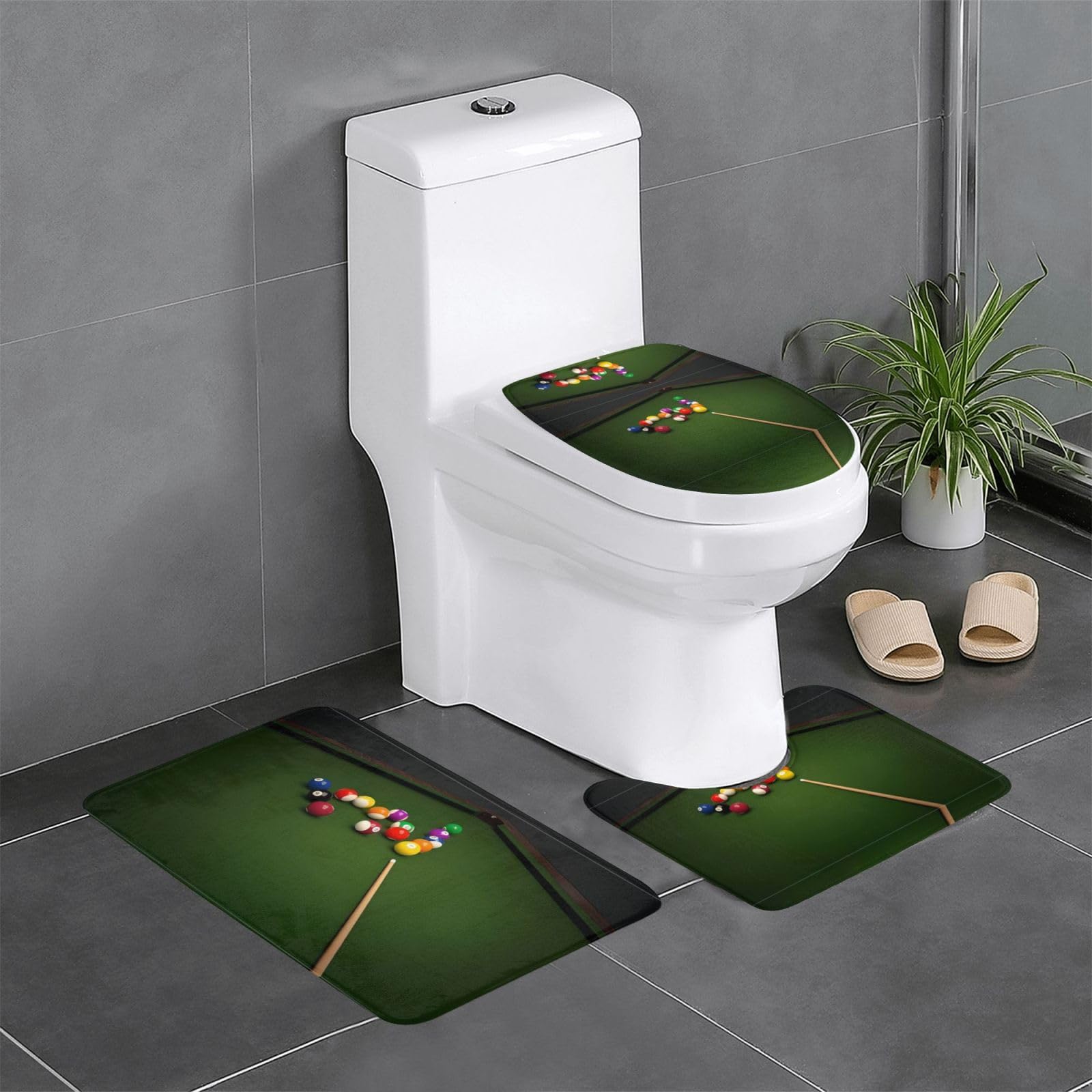 Tapis de salle de bain imprimés lot de 3 confort et décoration intérieure