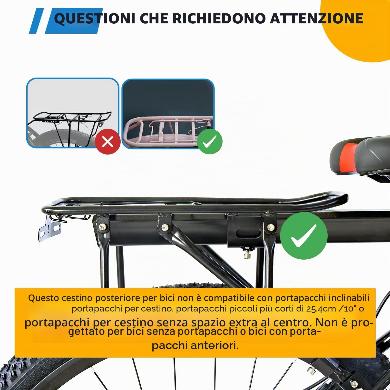 MOSHAY Cestino posteriore pieghevole per bicicletta, design brevettato, facile da installare, con grande capacità di 32 litri, di alta qualità, durevole, resistente al calore e alla corrosione
