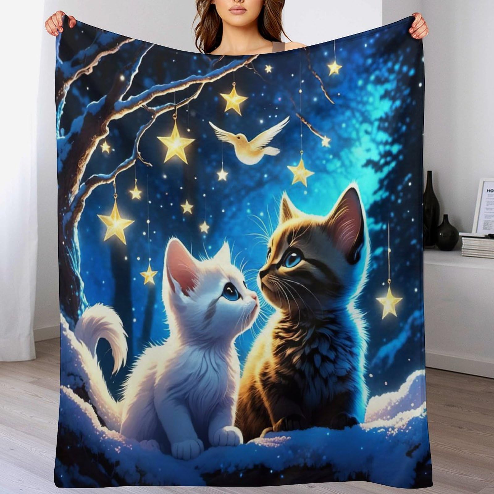 Couverture lit douce couverture polaire chat flanelle chaude durable
