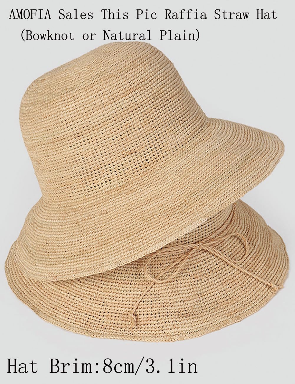 Raffia Straw Bucket Hat for Women Summer Beach Hats Handwoven Natural Raffia Bucket Hat Foldable Travel Cap