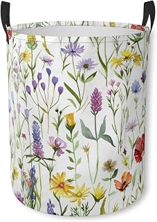 Wildflower Meadow Laundry Basket Foldable Laundry Hamper with Handles | Clothes Storage Bin, for Household, Bedroom, Bathroom, College Dorms