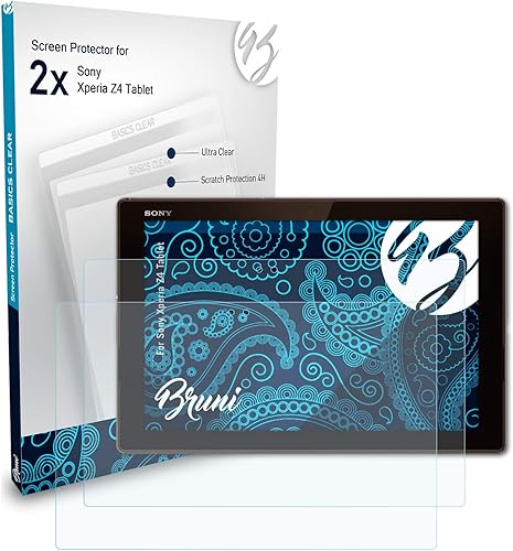 Miniatura 3 de Bruni Protector de pantalla puede usarse con Sony Xperia Z4 Tablet Protector Film, cristal transparente (2X)