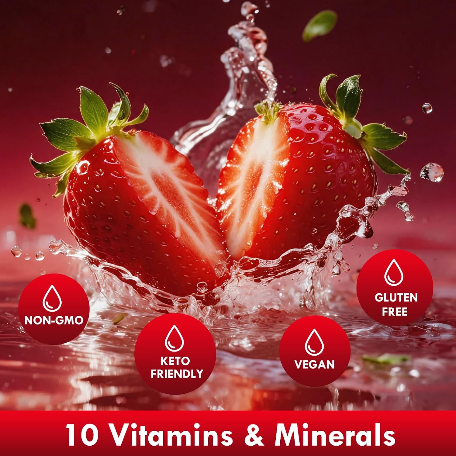 Strawberry Sugar-Free Electrolyte Powder | Zero Sugar, Fast Hydration Supplement for Athletes & Daily Wellness 90 Servings