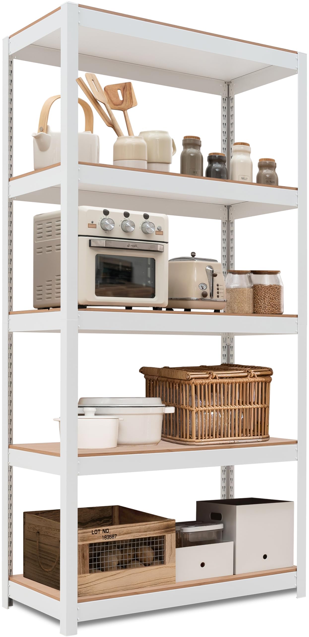 Amazon.co.jp: 組立簡単 ラミネート スチールラック キッチン 5段 幅90