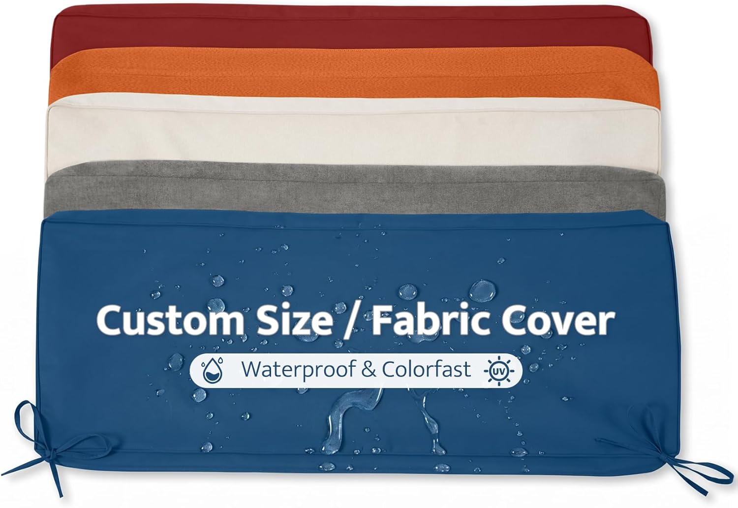 mudilun Patio Cushion Covers Double Waterproof Outdoor Chair Cushion Cover Anti-Slip with Zipper Outdoor Seat Cushion Slipcover Replacement for Outdoor Patio Furniture Garden Sofas Porch Swing