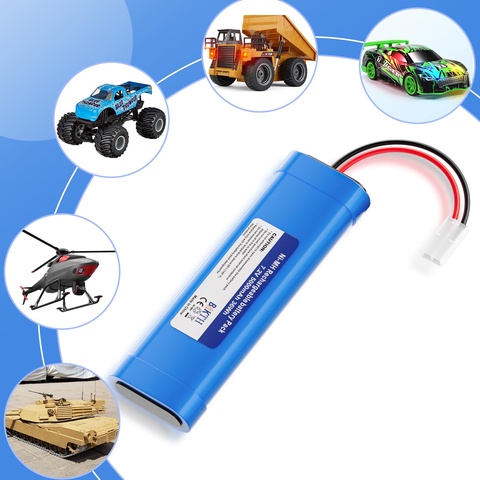 GOLDBAT 5000 mAh 7.2 V NiMH Batteria Ricaricabile RC Batteria 7.2 V Batteria di Ricambio per RC Auto Crawl Truck Barca Buggy Model Building Cars Aereo Heli Toy 2 Pack GOLDBAT 5000 mAh 7.2 V NiMH Batteria Ricaricabile RC Batteria 7.2 V Batteria di Ricambio per RC Auto Crawl Truck Barca Buggy Model Building Cars Aereo Heli Toy 2 Pack