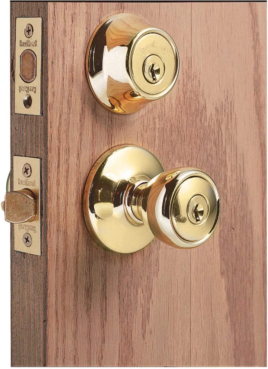 Kwikset 690 Tylo Entry Knob and Single Cylinder Deadbolt Combo 6-Pack, Polished Brass