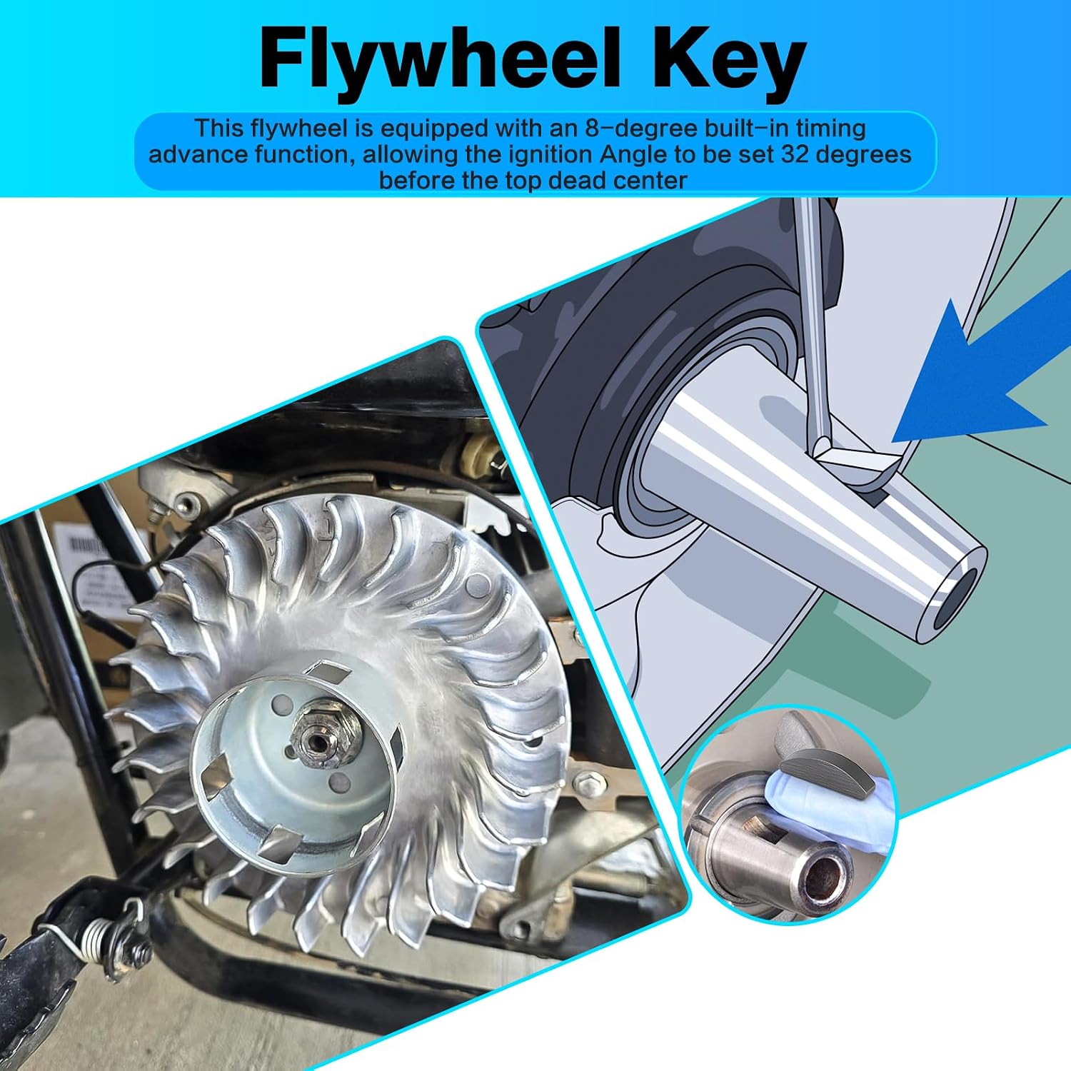 Aluminum Flywheel 10krpm for Predator 212cc 196cc 224cc NonHemi Cast,Fit for Honda GX200,69730 69736