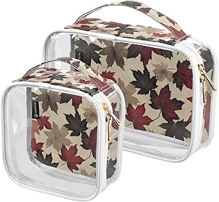 2 Pack Clear Decorative Toiletry Bag Set TSA ...
