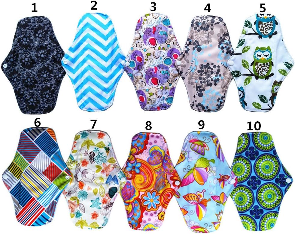 10PCS Mama Cloth/Menstrual Pads/Reusable Sanitary Pads Panty Liner (MC10-10)