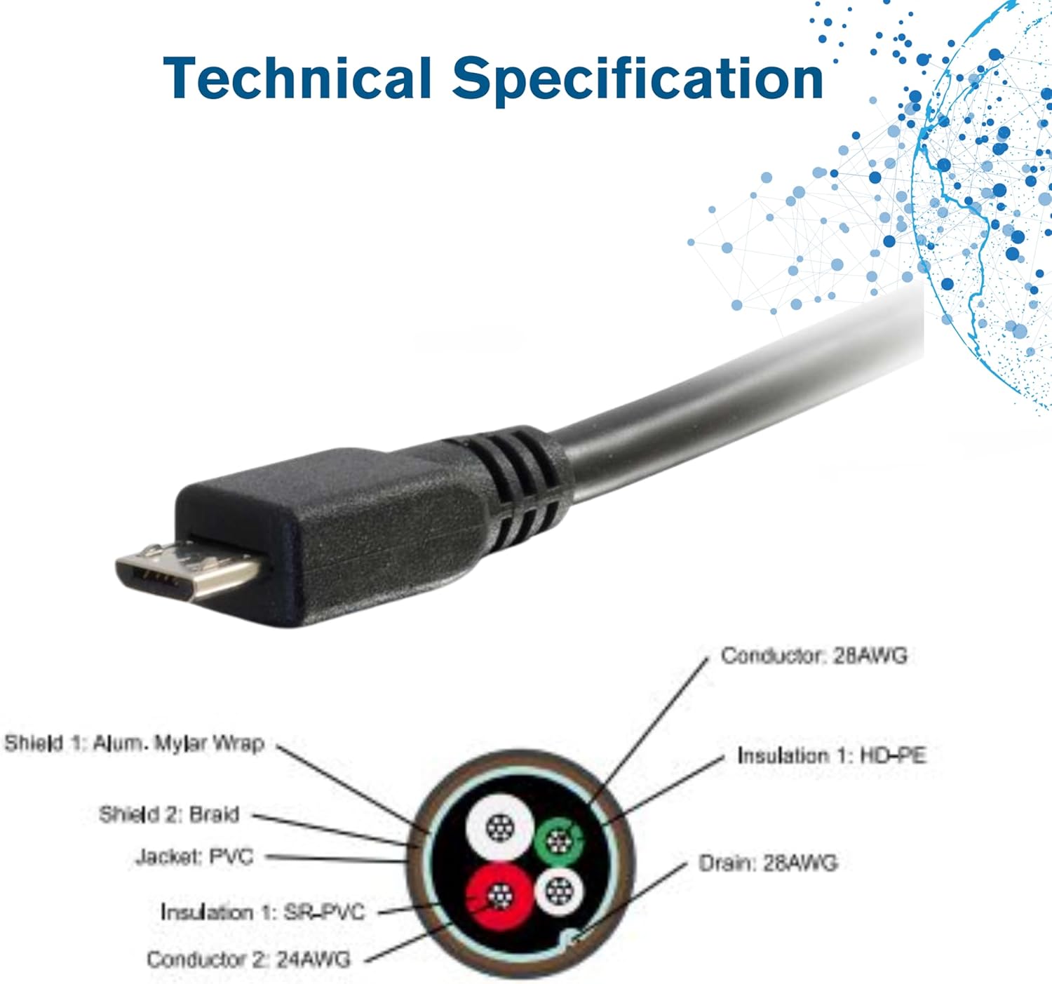 C2G Legrand USB A to B Cable, Male to Male USB Cable, Micro USB Cable, 3 Meters (9.84 Foot) Data Transfer Cable, Black USB Cord, 1 Count, C2G 27366