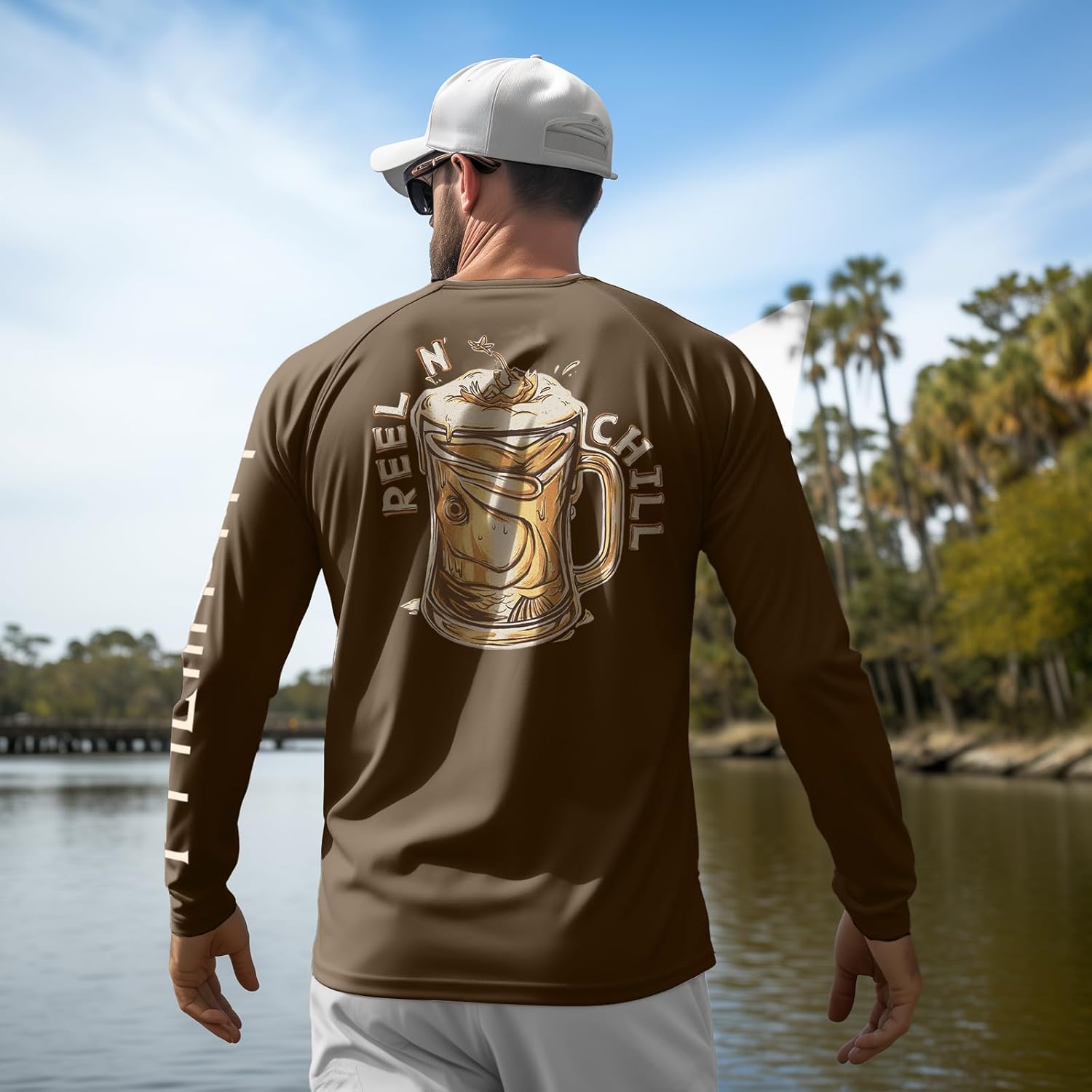 Palmyth Fishing Shirts for Men Long Sleeve Sun Protection Shirts UV UPF 50+ T-Shirt Quick Dry