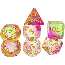 Color Dice Set - 7pcs Mini Dice Set | Acrylic Multifunctional Fun Cubes | Cube Roleplaying Games Shadwrun Pathfinder,Die For Gatherings, Events, Festivals, Holiday