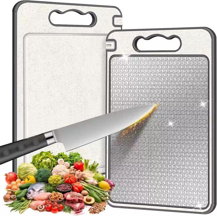 100% Pure Titanium Cutting Board | Toxin-Free, Anti-Bacterial Kitchen Chopping Board | Ultra-Hygienic, No Microplastics & Dishwasher Safe Metal Prep Surface