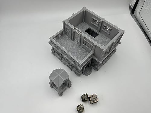 Miniatura 25 de HAUTICO Little Town Houses Scene, arquitectura paisaje de terreno para miniaturas de 0.709-0.866 in, juego de guerra impreso en 3D y se puede pintar