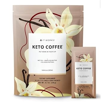 It Works! - Keto Coffee Vanilla Creme - 15 Single-Serve Packets