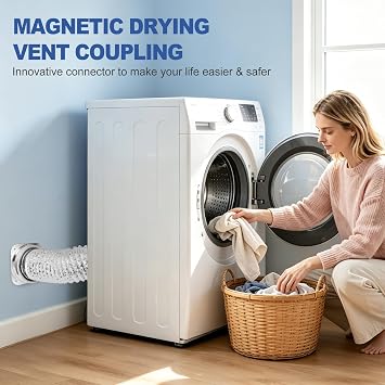 Magnetic Dryer Vent Coupling with Quick Connect & Self-Aligning Design