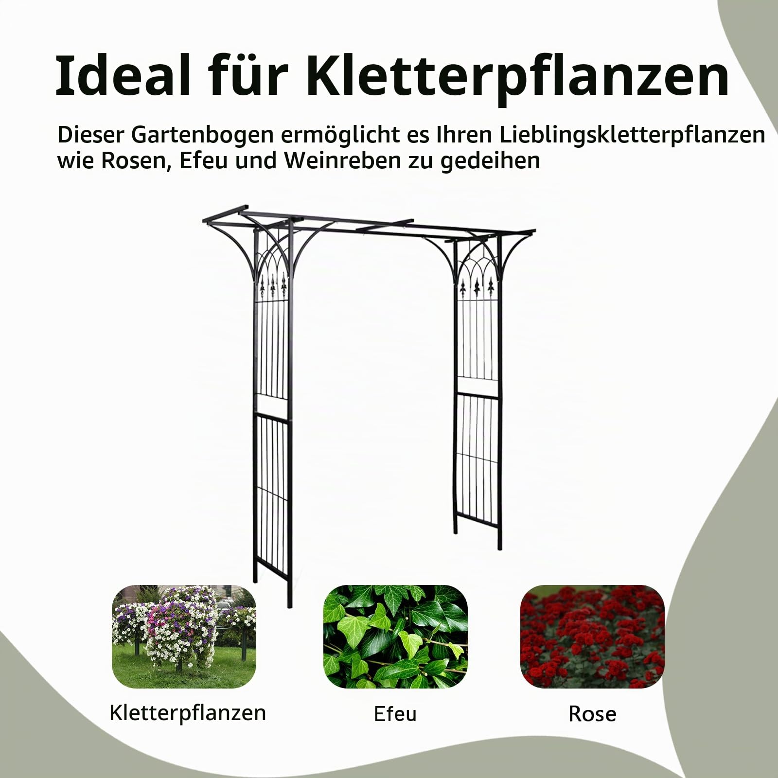 vidaXL Rosenbogen Metall Torbogen Gartenbogen Rankhilfe Rankgitter Spalier