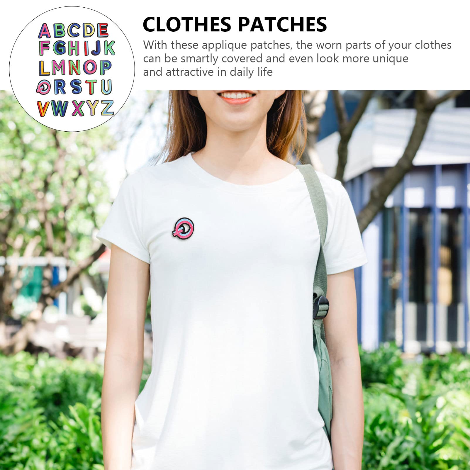VILLCASE 156 Stck Teiliges Bunte Alphabet Bügelflicken und Näh Patches für Kleidung Taschen Schuhe und Hüte DIY Bastelset zum Aufnähen und Aufbügeln Vielseitige Textilapplikationen für