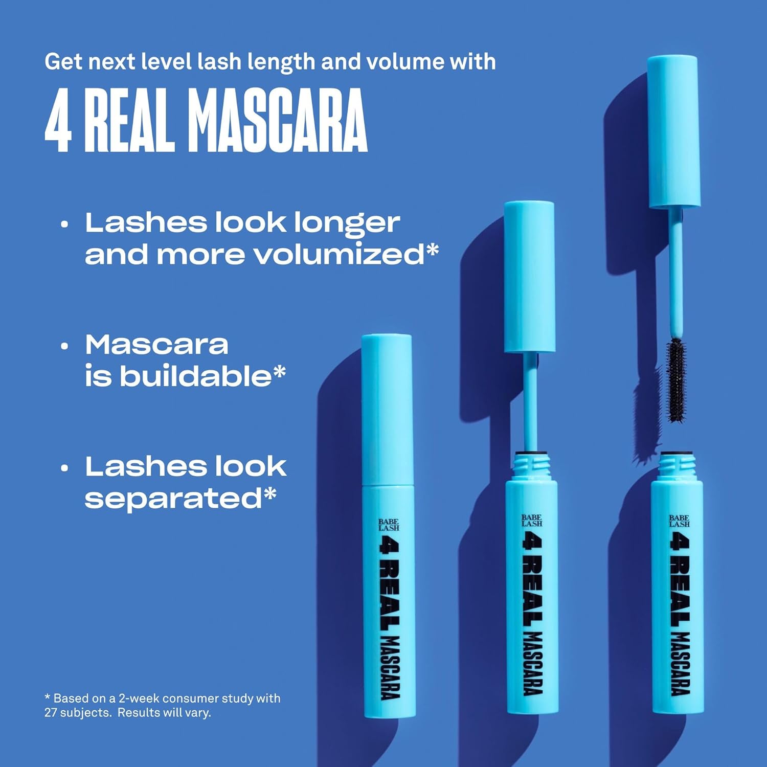 Babe Original 4 Real Mascara Black for Volume, Length, and Lift in Eyelashes, Defined & Flutterly Look, Vegan & Cruelty-Free - Image 4