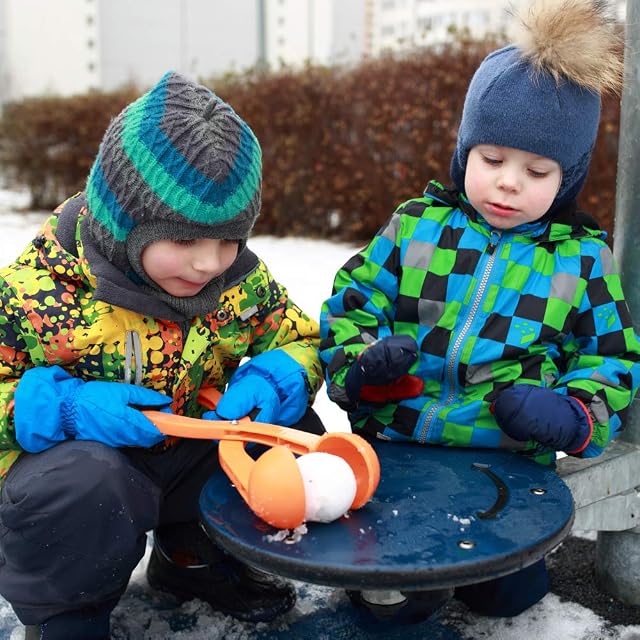 Foto 3 de 7 de Clip de bola de nieve, 4 bolas nieve fabrican juguetes moldes arena plástico clips nieve mango largo juguetes…