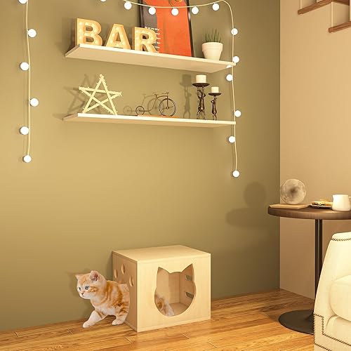 Miniatura 4 de Dosker Caja de arena para gatos, pequeña caja de arena marrón, muebles ocultos para gatos, casa de gato interior, gabinete de caja de gato, muebles