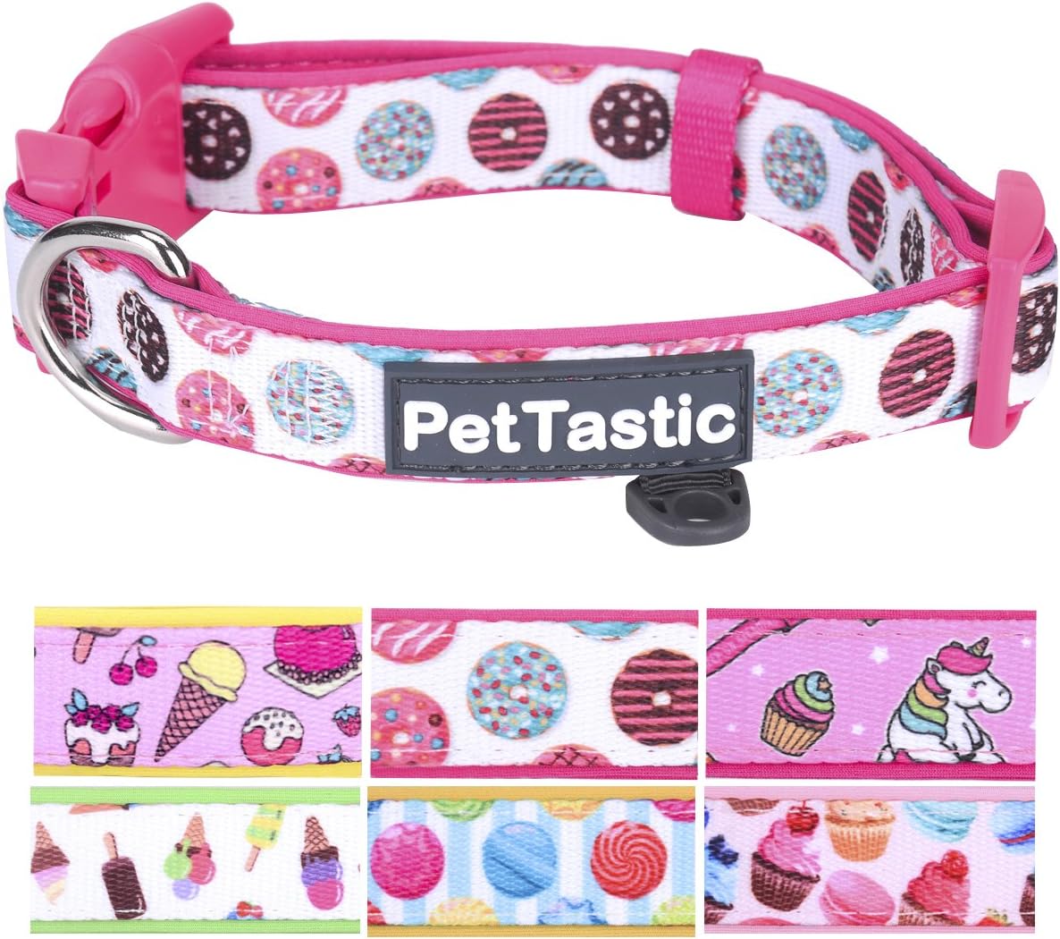 PetTastic Best Adjustable Small Dog Collar Durable Soft & Heavy Duty with Cute Sweet Dessert Design, Outdoor & Indoor use Comfort Dog…