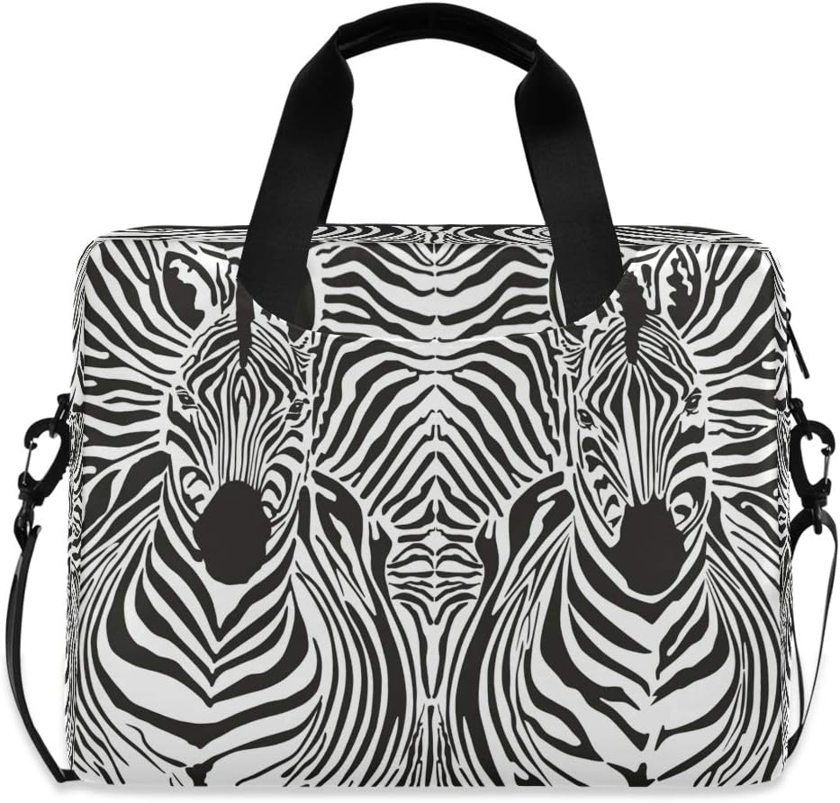 Laptop Bag African Zebra Skin Head Laptop Sleeves Case for 13 14 15.6 Inch Computer Tablet Briefcases Carrying Case Shoulder Bag for Work