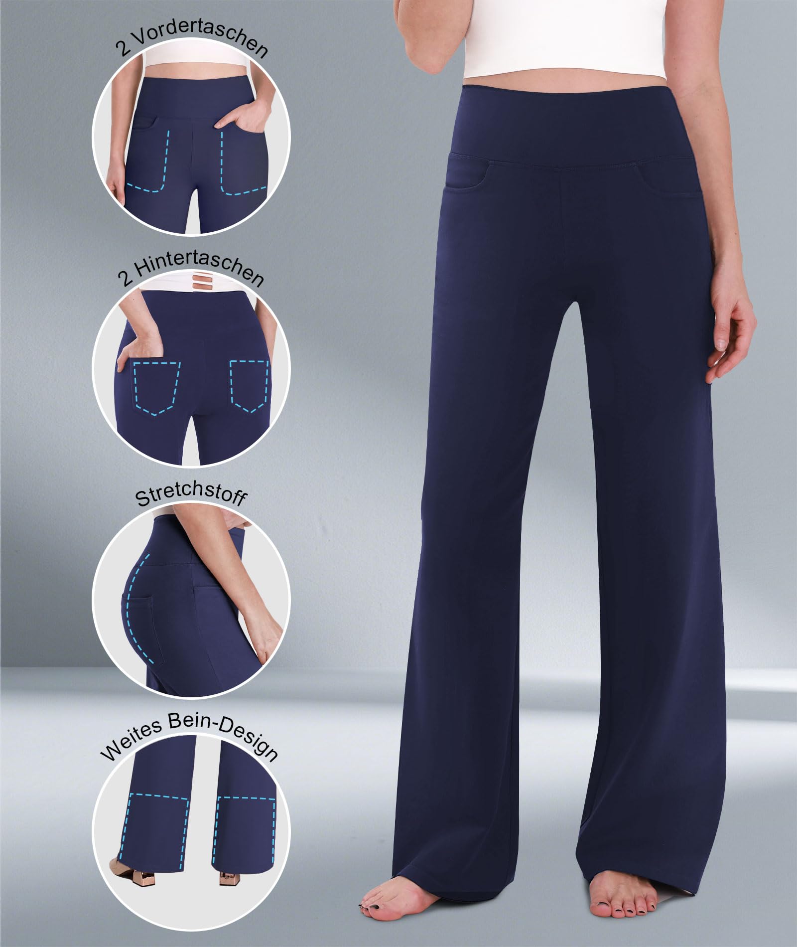 Safort Pantaloni Yoga Donna in Cotone, Pantaloni Larghi Leggeri, Pantaloni Sportivi Lunghi per Yoga, Workout, Allenamento e Tempo Libero, S-XXL