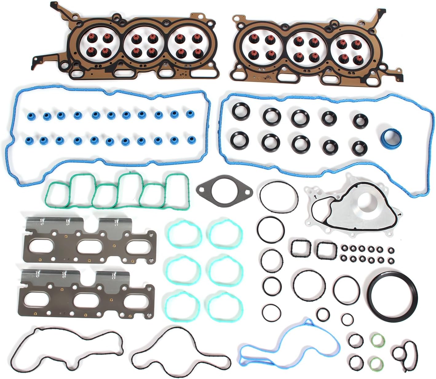 AUCERAMIC Full Head Gasket Set with Valve Cover Gasket Fit for Ford Edge 2011-2014, Ford Police Interceptor Sedan/Utility 2013-2019, Lincoln MKS/MKT/MKZ/MKX 2011-2019 3.7L V6, HS26543PT4 VS50814R