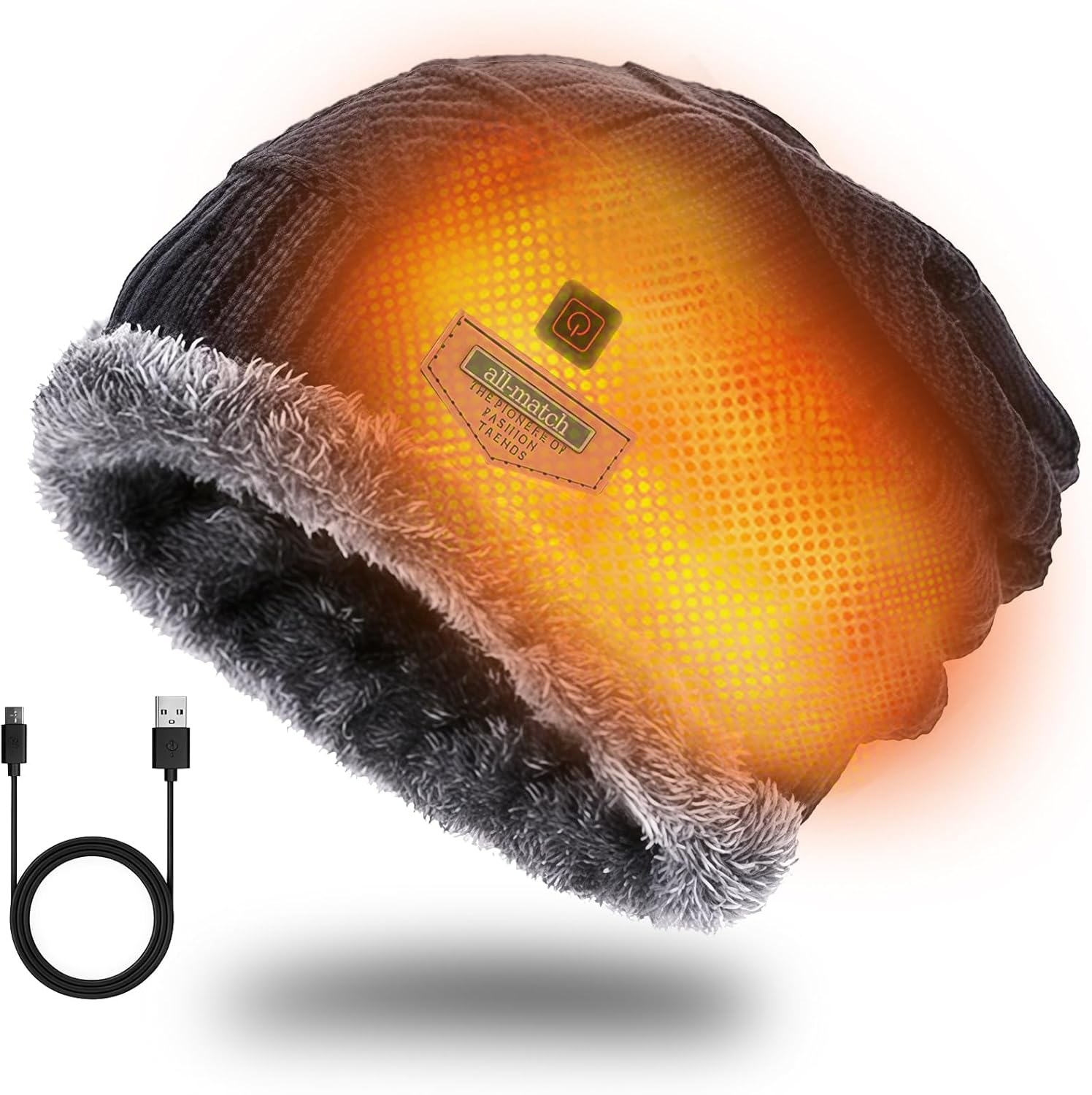Heated Hat Men Women Beanie - USB Winter Warming Heat Hat for Cold Morning No Power Supply Included Not Rechargeable - Image 2