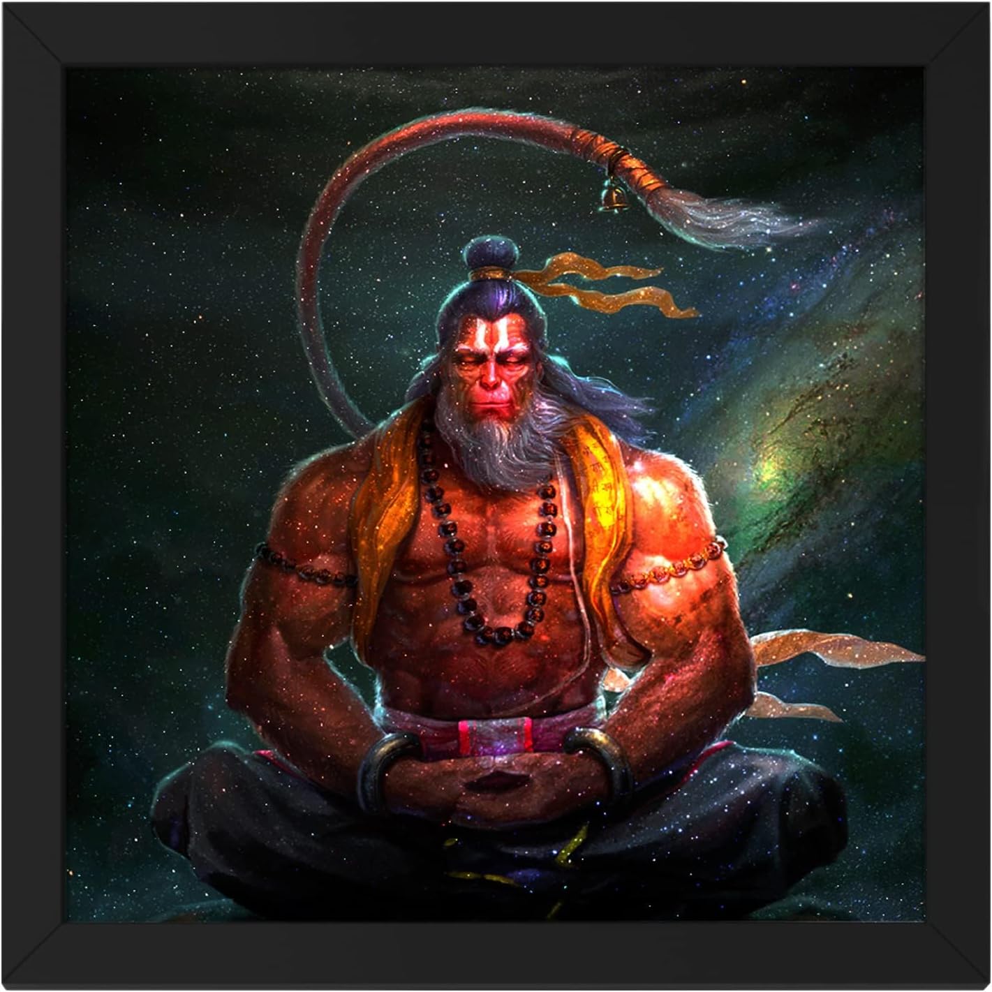 Hanuman With Frame For Home & Office Decor, 13.5 Inx13.5 In