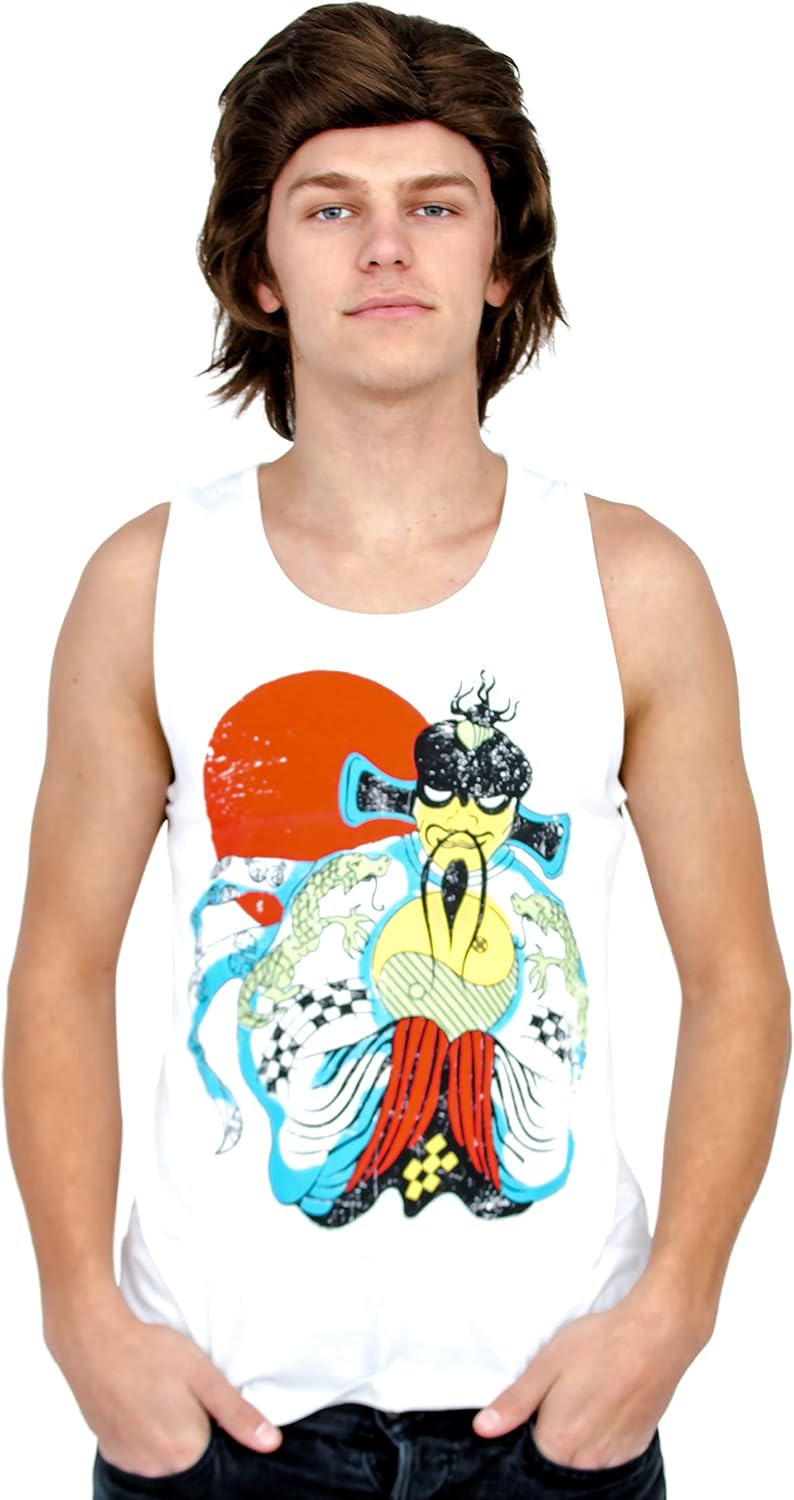 Big Trouble Little China Fu Manchu White Men's Tank Top Halloween Costume Cosplay image 5