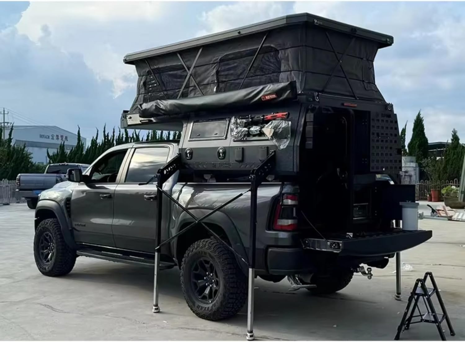 Pop Up Truck Bed Camper for Pickup Trucks, Aluminum Hard Shell Camper Topper with Insulated RV Cabin and Custom Build for Overland Camping and Family Travel