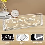 Placa de nombre personalizada para escritorio, regalos de agradecimiento a los empleados, decoración de oficina, accesorios de escritorio personalizados de acrílico, regalos divertidos para compañeros