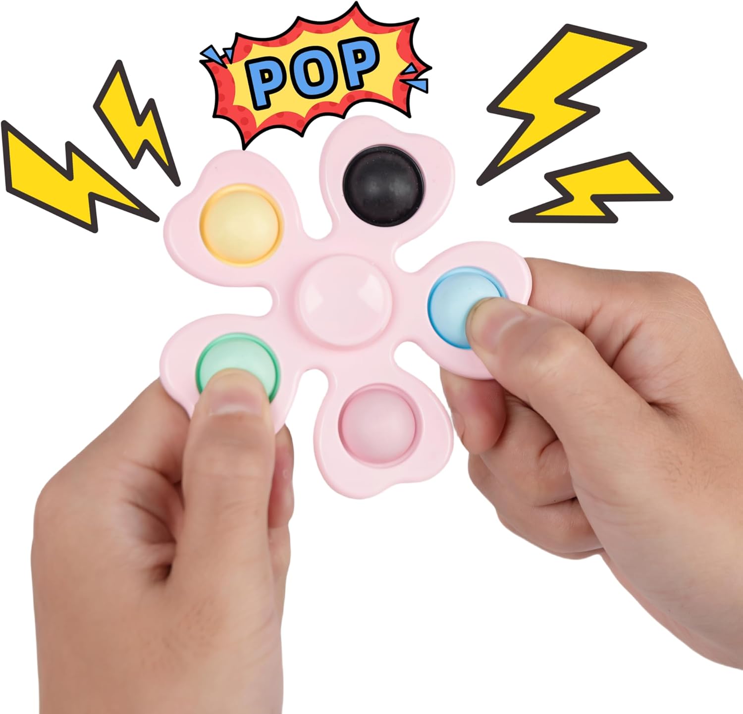 24 Pcs Large Fidget Spinners + 24 Pcs Jumping Spring Popper Toys Party Favors for Kids-Pocket Water Ring Game for Return Gifts-Goodie Bags Stuffers-Classroom Prizes-Birthday Party