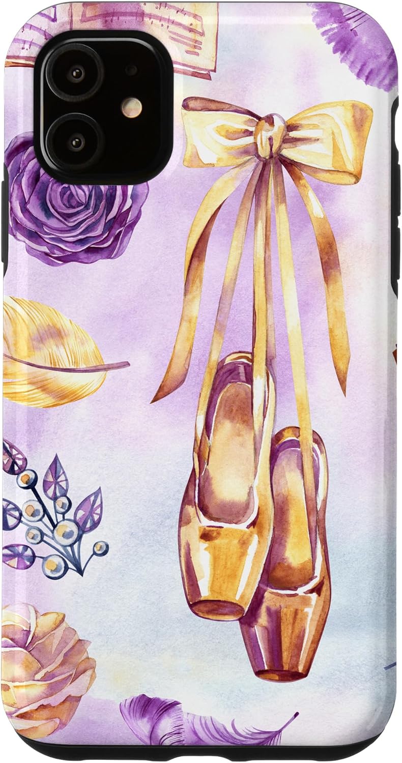 Dance Pointe Ballet Ballerina Tutu Purple Pink Dancer Girl Case for iPhone 12/12 Pro