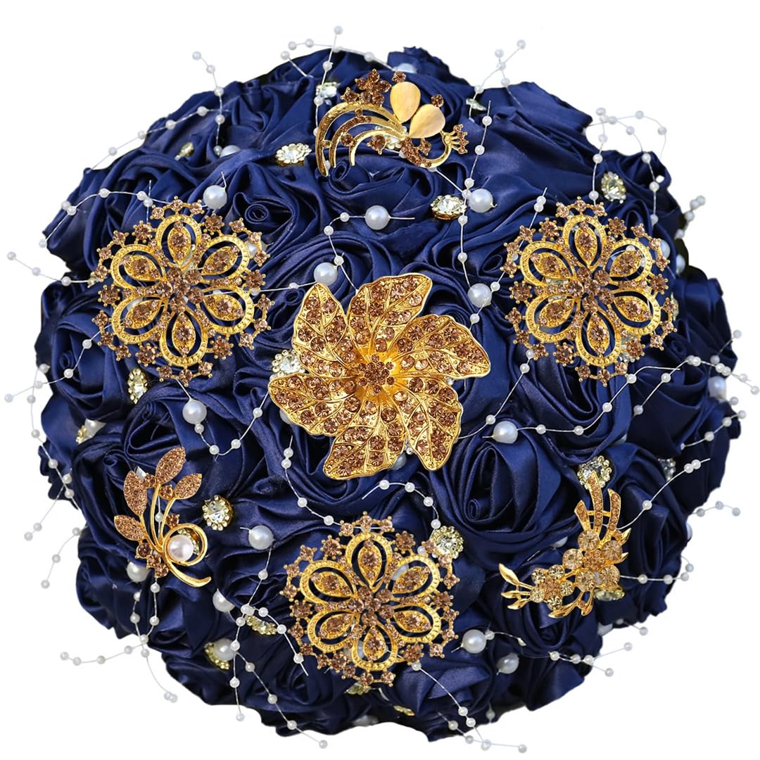 Rouleau de roses artificielles strass perles : l'éclat glamour du bouquet mariée